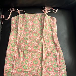 Pink Vineyard Vines dress with flowers and starfish (size 14 girls)